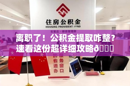 泾县离职了！公积金提取咋整？速看这份超详细攻略😎
